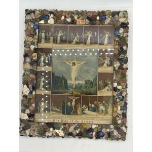 1938 A. Goes Stations of the Cross Lithograph Print Framed Catholic Religious